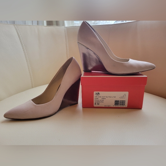 COACH Orchard Soft Buffed Leather Wedge Heels sz. 8 - Picture 1 of 6